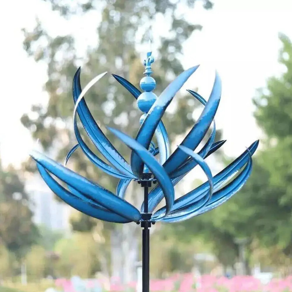 Wind Spinner Metal Windmill 3D Wind Powered Sculpture Lawn Metal Wind Solar Spinners Yard And Garden Decor