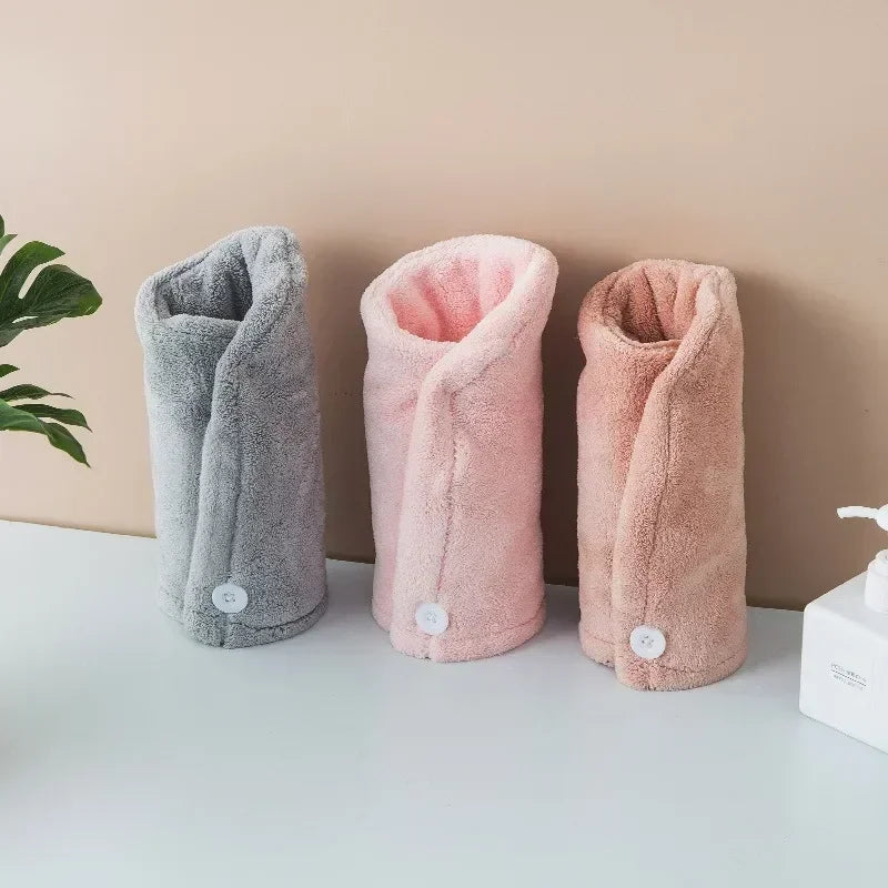 Drying Hair Towel Dry Hair Cap Microfiber Hair Drying Wrap Strong Water Absorbent Triangle Shower Hat Wiping Hair Towel Tool