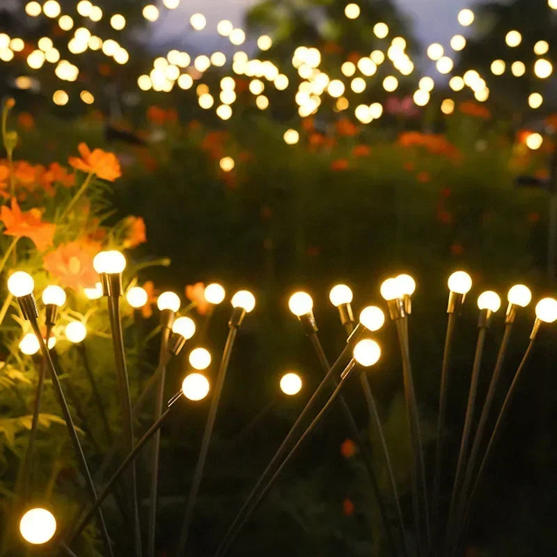 6/8/10 LEDs Outdoor Summer Garden Solar Firefly Lanw Lamp Courtyard Corridor Holiday Atmosphere Decor Landscape Ground Lights