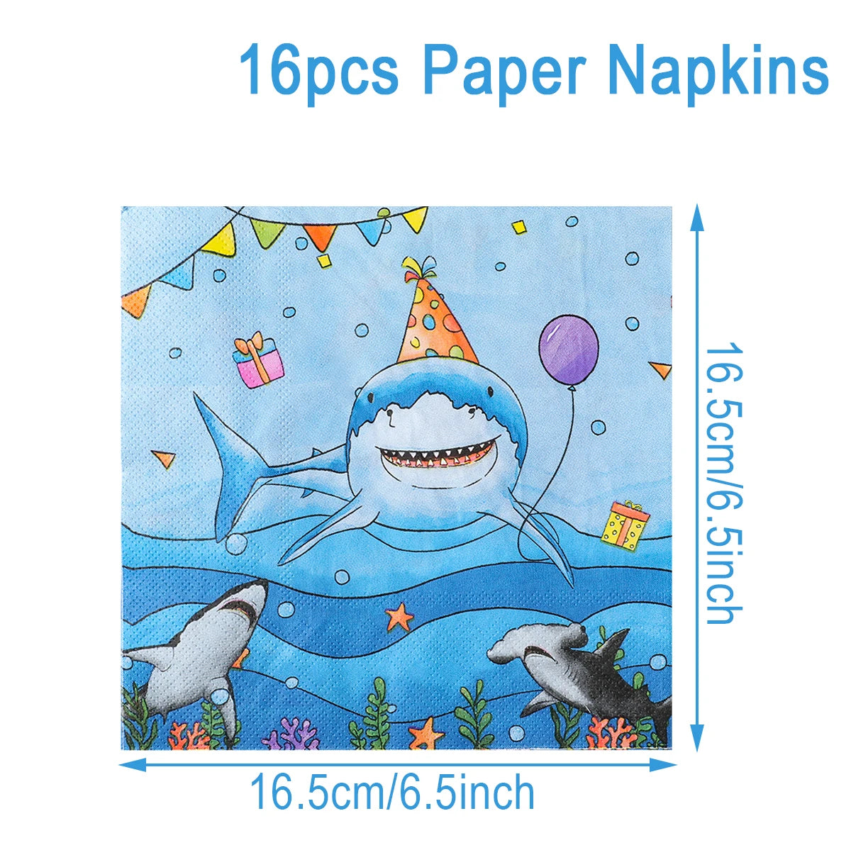 Shark Party Disposable Tableware Set Plates Cups Ocean Shark Birthday Party Decor Kids Boy Baby Shower Party Decor Supplies