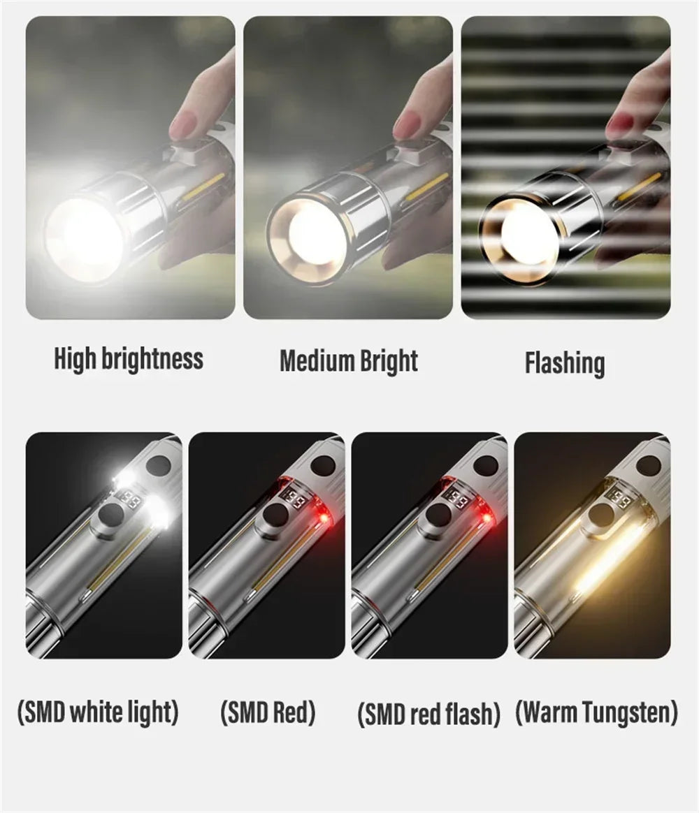 Rechargeable LED Portable Light Super Bright Flashlight Camping Light Work Light