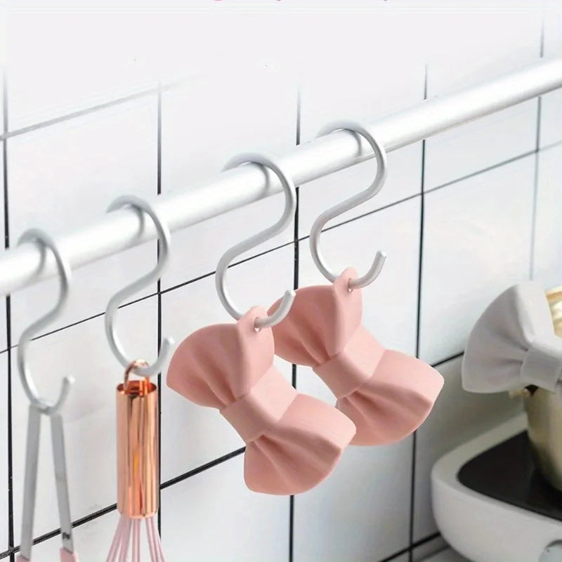 Kitchen Pot Clip Anti Scald Non-slip Handle Cover Creative Cooking Oven Glove Pot Clip Kitchen Gadgets Bow Shape Design Bowknot