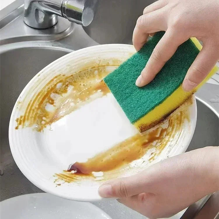 Highly absorbent double-sided sponge magic cleaning pot