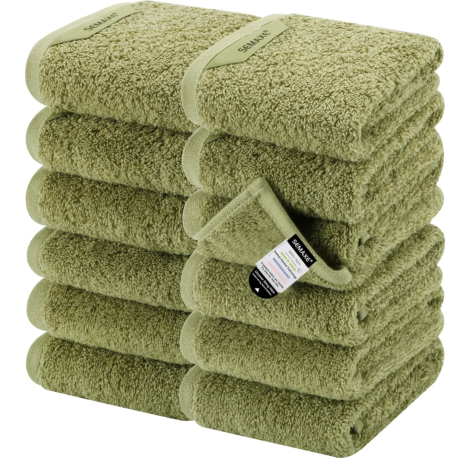 12 Pack Cotton Washcloths Solid Bulk Set SEMAXE 100% Cotton Ultra Soft Face Towels Absorbency for Bathroom Spa Cleaning Supplies