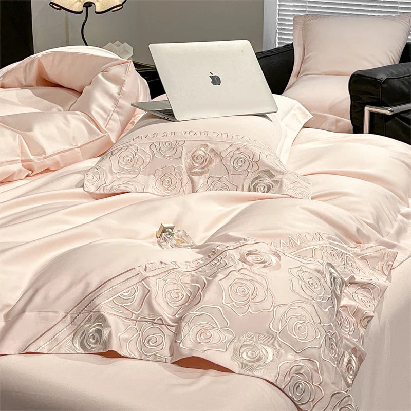 Svetanya Lyocell Cotton Bed Linens Bedding Set Sheet Pillowcase Blanket Cover Ru Queen King Size