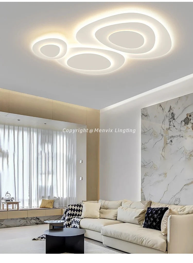 Living Room Ceiling lamp For Bedroom Dining Indoor Lighting Fixtures Milk White Wind Luminaria Home decor led light fixture lamp
