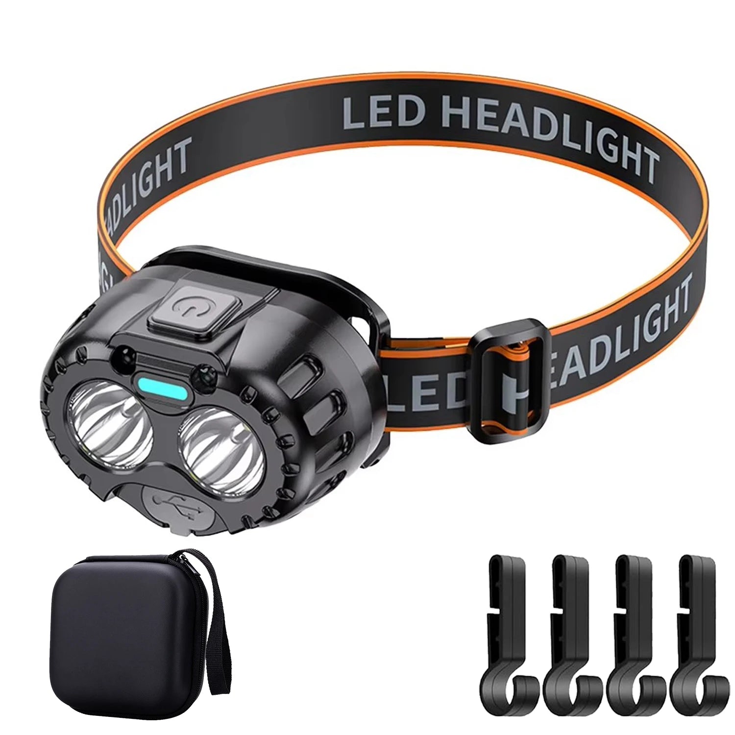 Powerful LED Headlamp IPX4 Waterproof Emergency Head Flashlight 250LM XPE LED Headlamp 500mAh for Outdoor Fishing Camping Hiking