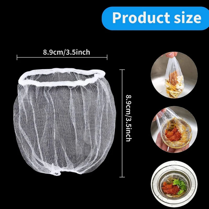 30/100pcs Disposable Kitchen Sink Filters Sewer drain anti blocking garbage bag Pool Leak Mesh Bag strainer Sink Garbage Net