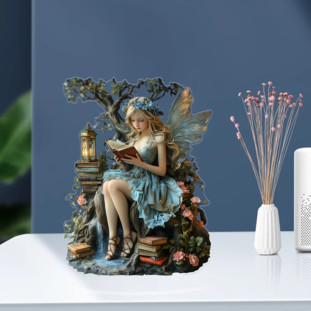 7in Acrylic fairy Tale Angel Elf Can Stand Tabletop Decoration Home Office Club cafe Decoration Friend Birthday Gift Photo Props