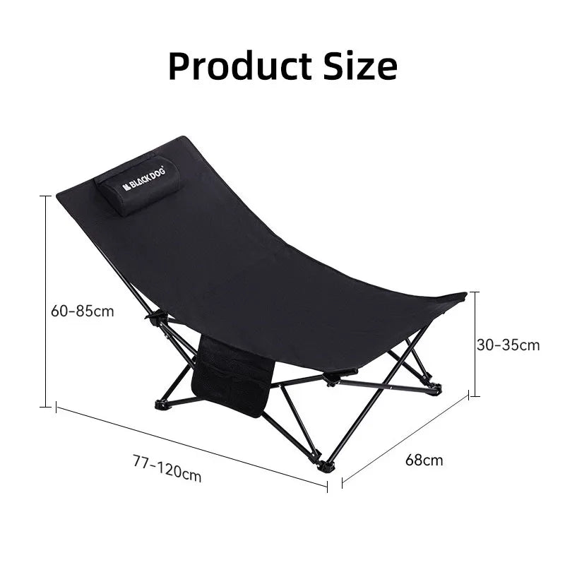Blackdog Outdoor Folding Recliner Fishing Chair With Cotton Pillow Nap Chair Home Leisure Lazy Chair Portable Storage Camping