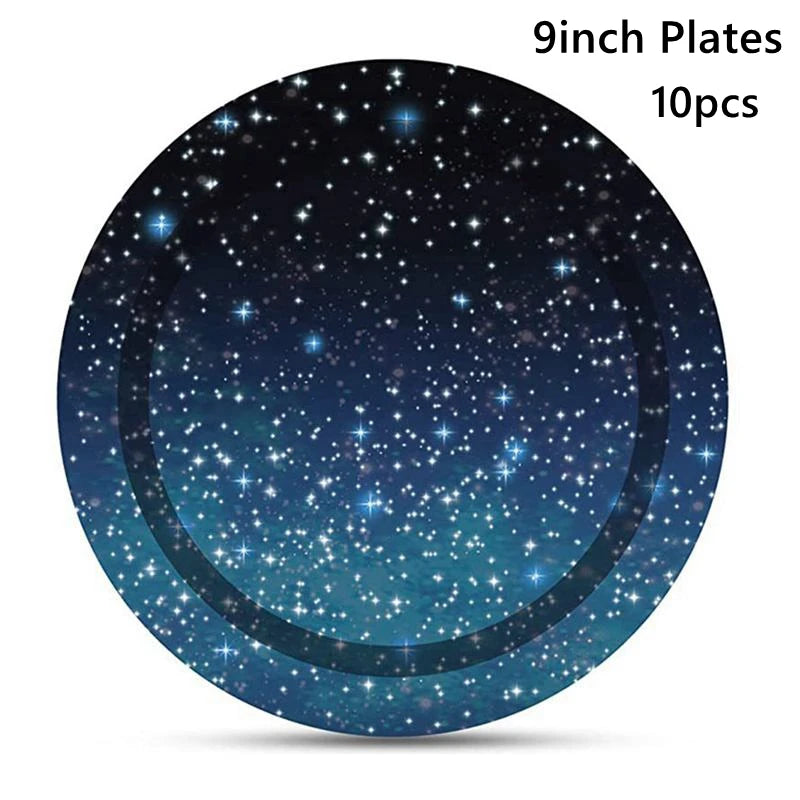 Disposable Starry Sky Theme Tablecloth Adult Children Birthday Party Decoration Starry River Star Outer Space Party Table Cloth