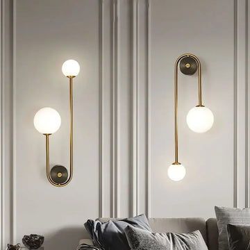 Modern Bedroom Bedside Wall Light Lamp Glass Ball  LED Gold Home Decor Living Room Corridor Interior Lighting Sconce Luminaire