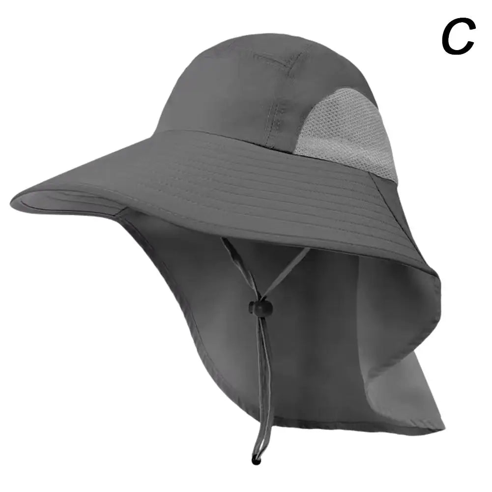 Outdoor Fisherman Hat Wide Brim Bucket Hat With Neck Hiking Cover