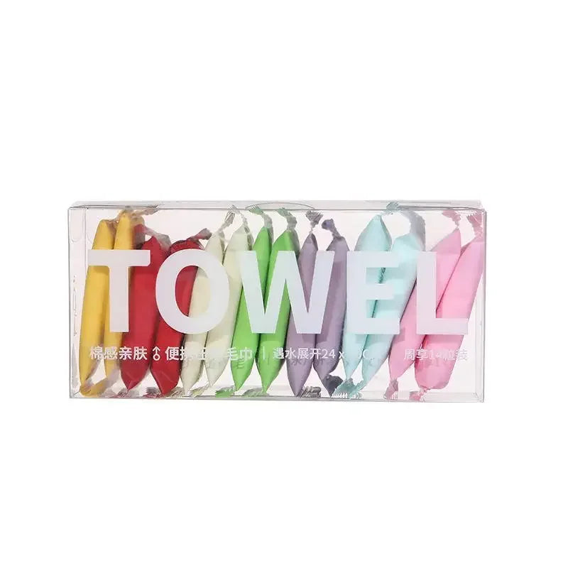 Disposable Washcloth Set 7 14pcs Portable Travel Towel Compressed Face Cleansing Beauty Square Thickened Cotton Wipes Camping