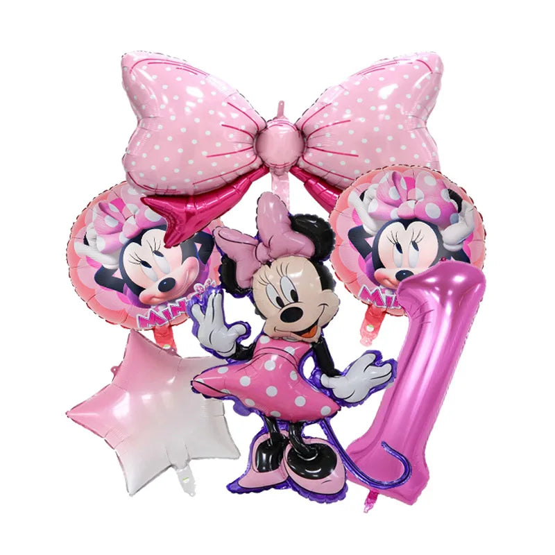 Disney Minnie Mouse Theme Birthday Party Shower Paper Disposable Tableware for girl favor DIY balloon Paper Cup Cake Plate Decor