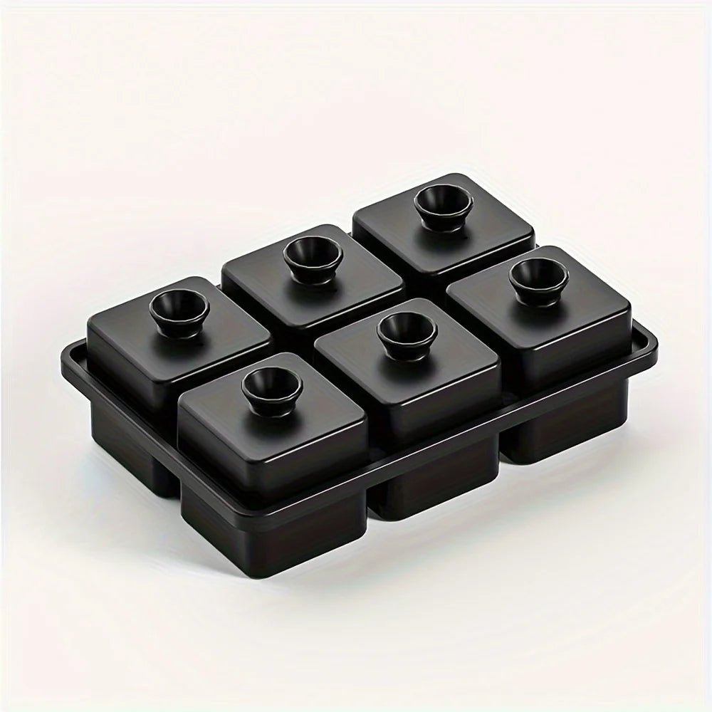 Easy-Release Silicone Ice Cube Tray with Funnel - Stackable Leakproof Design for Whiskey & Drinks - Perfect for Parties & Home