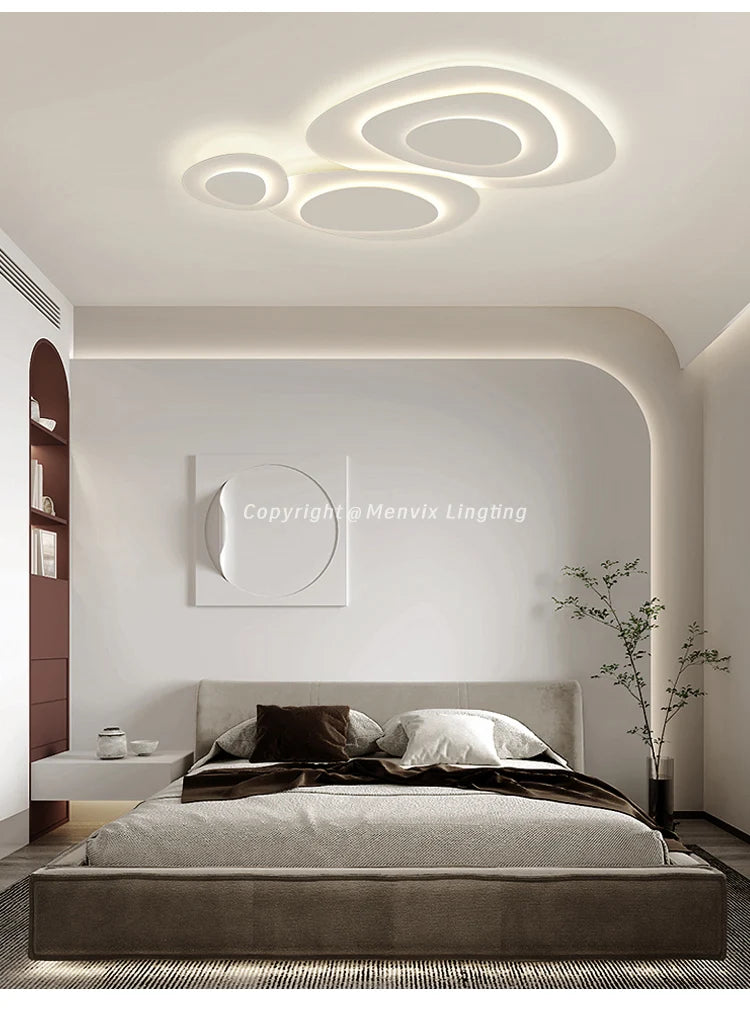 Living Room Ceiling lamp For Bedroom Dining Indoor Lighting Fixtures Milk White Wind Luminaria Home decor led light fixture lamp