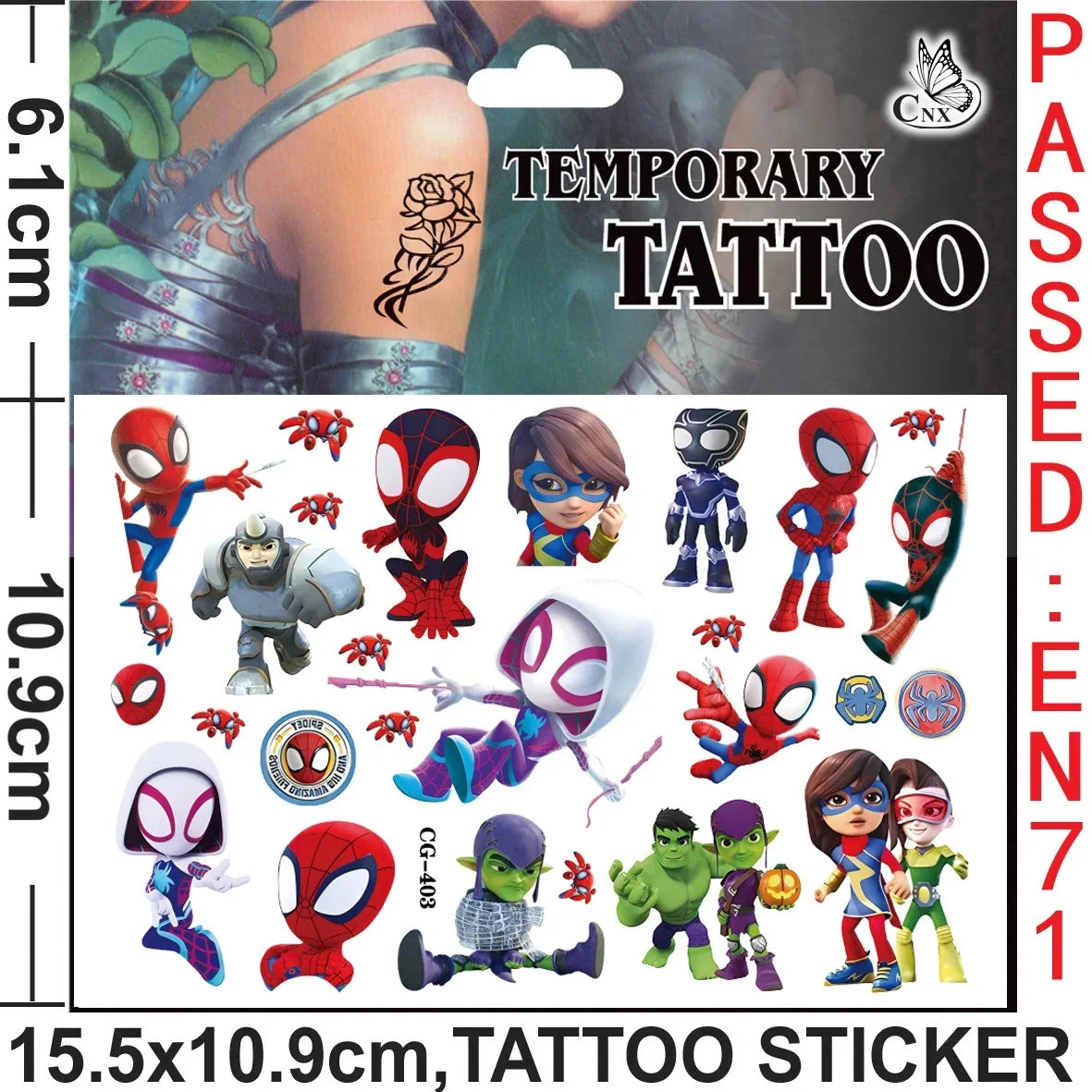 Spidey and His Amazing Friends Cartoon Stickers Spiderman Tattoo Sticker Party Favors for Kids Boys Birthday Party Decor Gifts