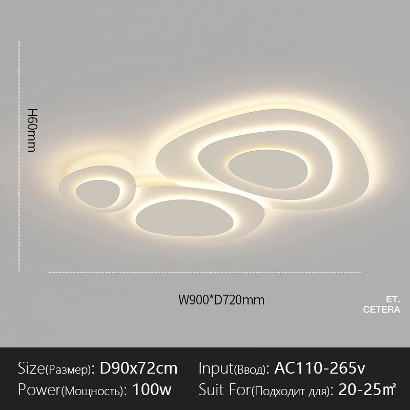 Living Room Ceiling lamp For Bedroom Dining Indoor Lighting Fixtures Milk White Wind Luminaria Home decor led light fixture lamp