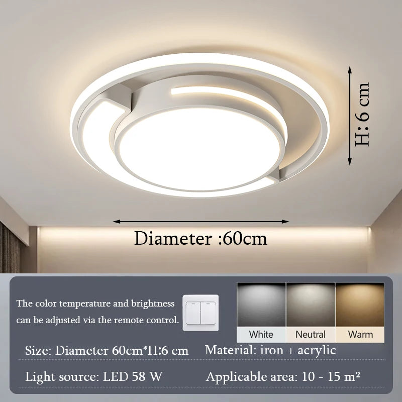 2025 new-style living room lamp, a minimalist modern round ceiling lamp, is suitable for bedrooms and living rooms.