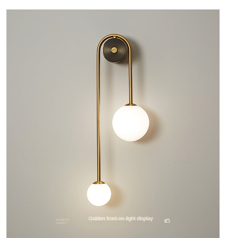 Modern Bedroom Bedside Wall Light Lamp Glass Ball  LED Gold Home Decor Living Room Corridor Interior Lighting Sconce Luminaire