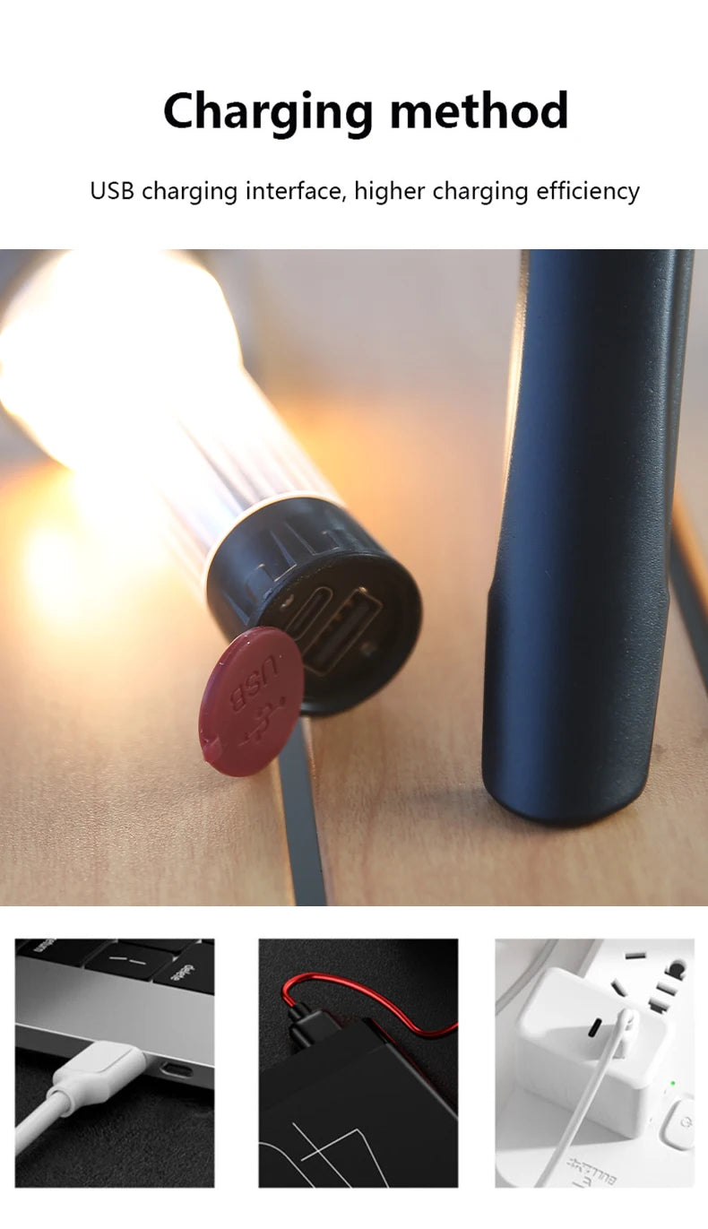 Rechargeable LED Portable Light Super Bright Flashlight Camping Light Work Light