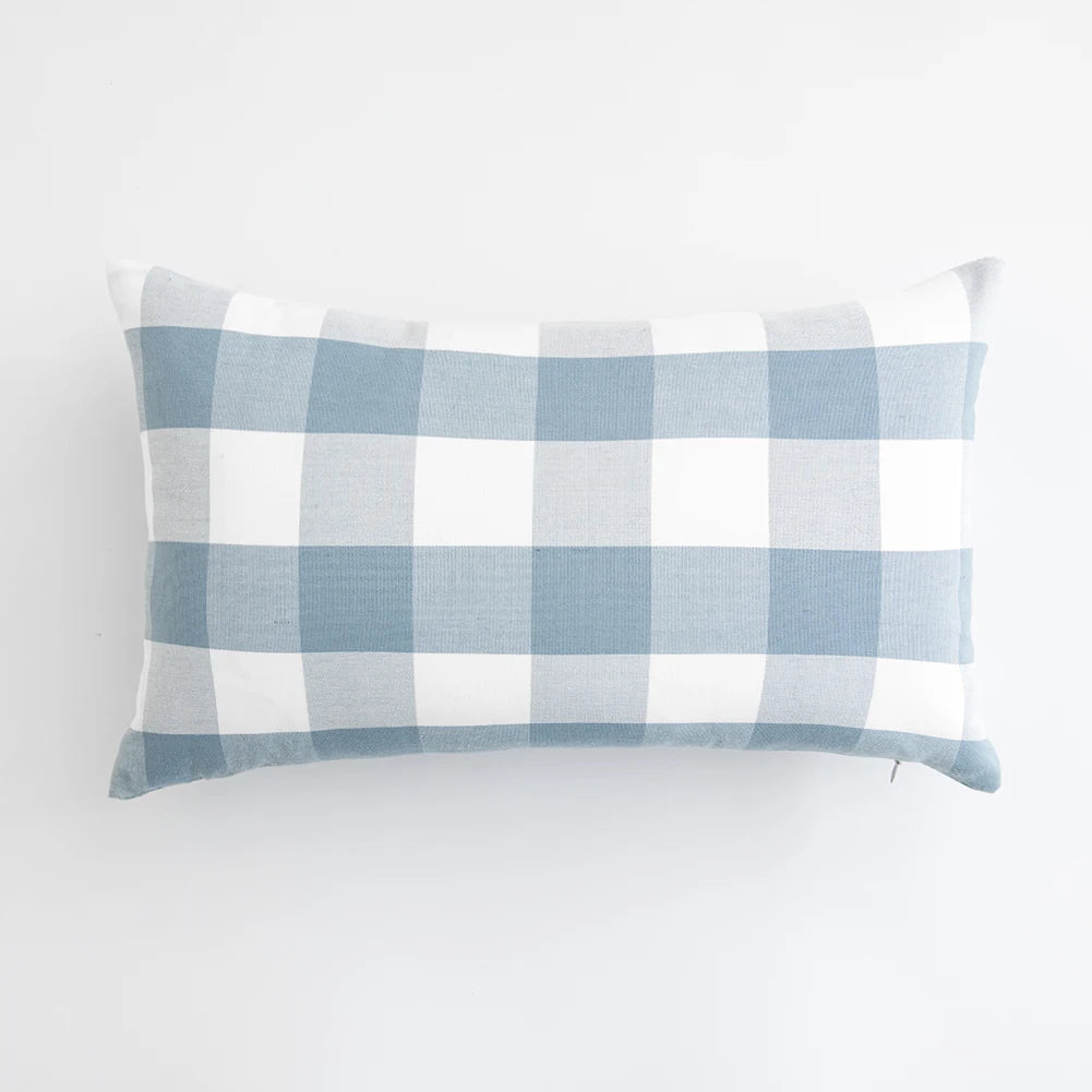 LEEJOOM Light Blue Baby Blue Pillow Covers Plaid Home Decorative Sofa Cushion Cover 30x50cm/45x45cm 1PC
