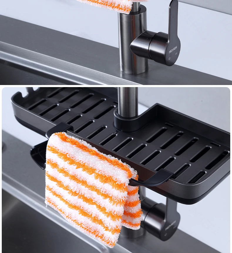 Kitchen Faucet Rack  Kitchen Accessories Sponge Storage Rack Kitchen Sink Rack Holder Dishcloth Towel Rack Filter Basket