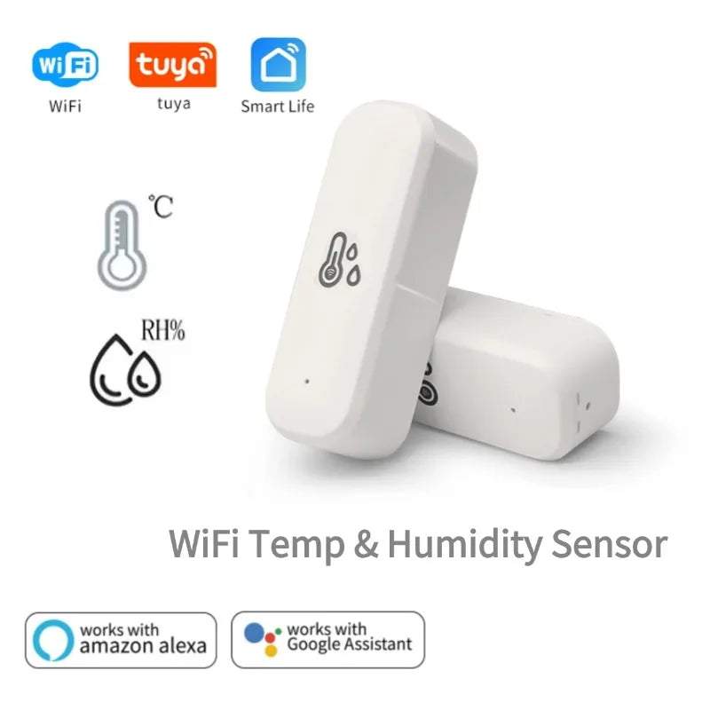 Smart Home 2.4G WIFI Temperature And Humidity Sensor Tuya APP Remote Control SmartLife Work With Alexa Google Assistant