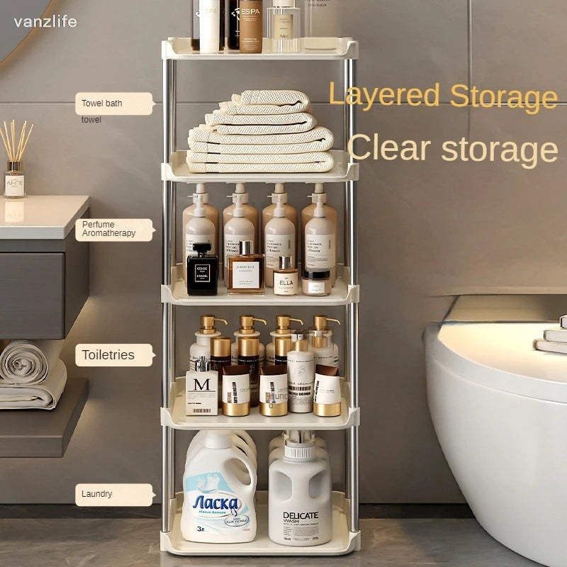 Bathroom Storage Rack Multi-Functional Washstand Desktop Cosmetics Floor Shoe Rack Pet Light Luxury Bathroom Organizing Rack