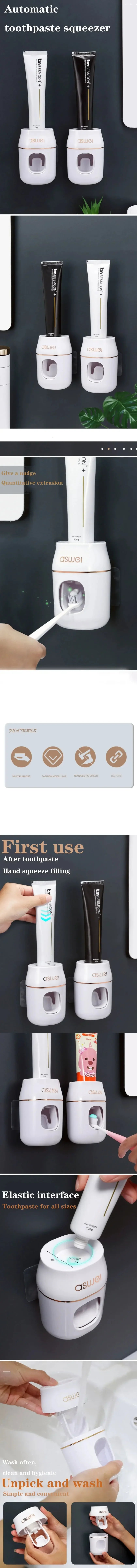 Upgrade Your Bathroom with This 1pc Toothpaste Squeezer and Storage Rack - Automatic Toothpaste Refills Made Easy!