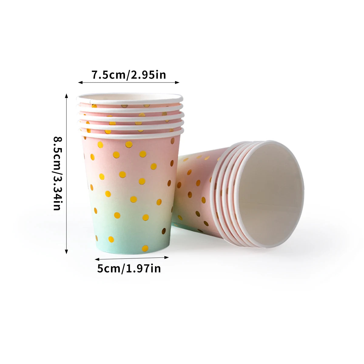 Rainbow Pastel Disposable Tableware Set Gold Glitter Happy Birthday Pattern Paper Plate Cup Napkins for Birthday Party Supplies