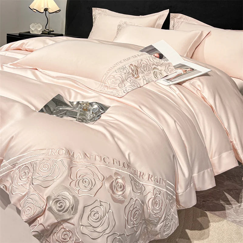 Svetanya Lyocell Cotton Bed Linens Bedding Set Sheet Pillowcase Blanket Cover Ru Queen King Size