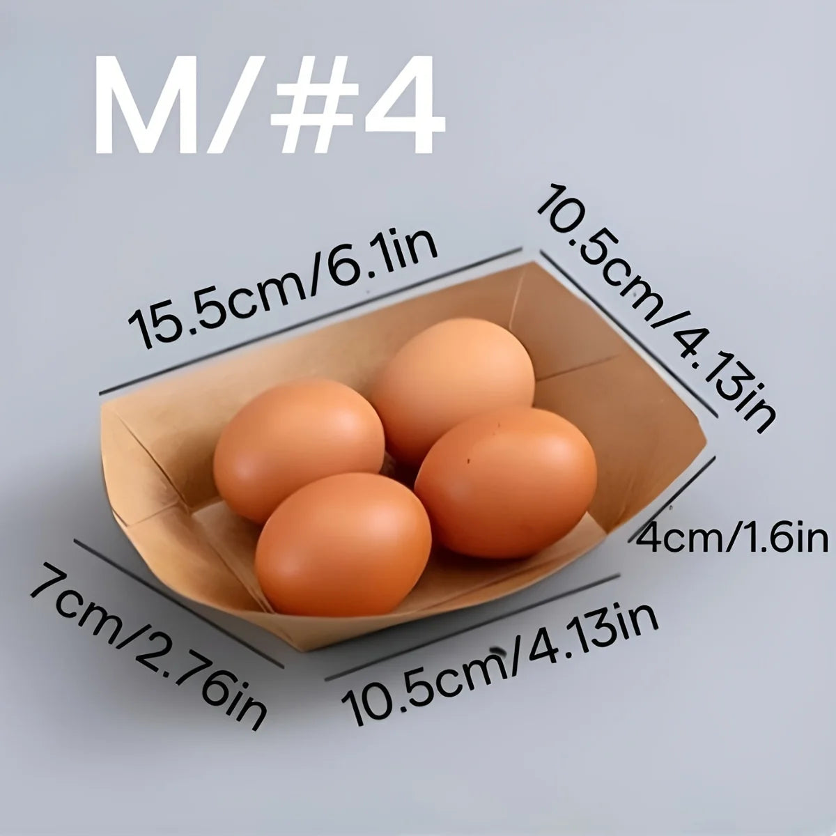 100pcs Kraft Paper Food Tray Heavy-duty Food Boat Trays Disposable Service Basket For Snacks Fries Tacos BBQ Party Tableware Set