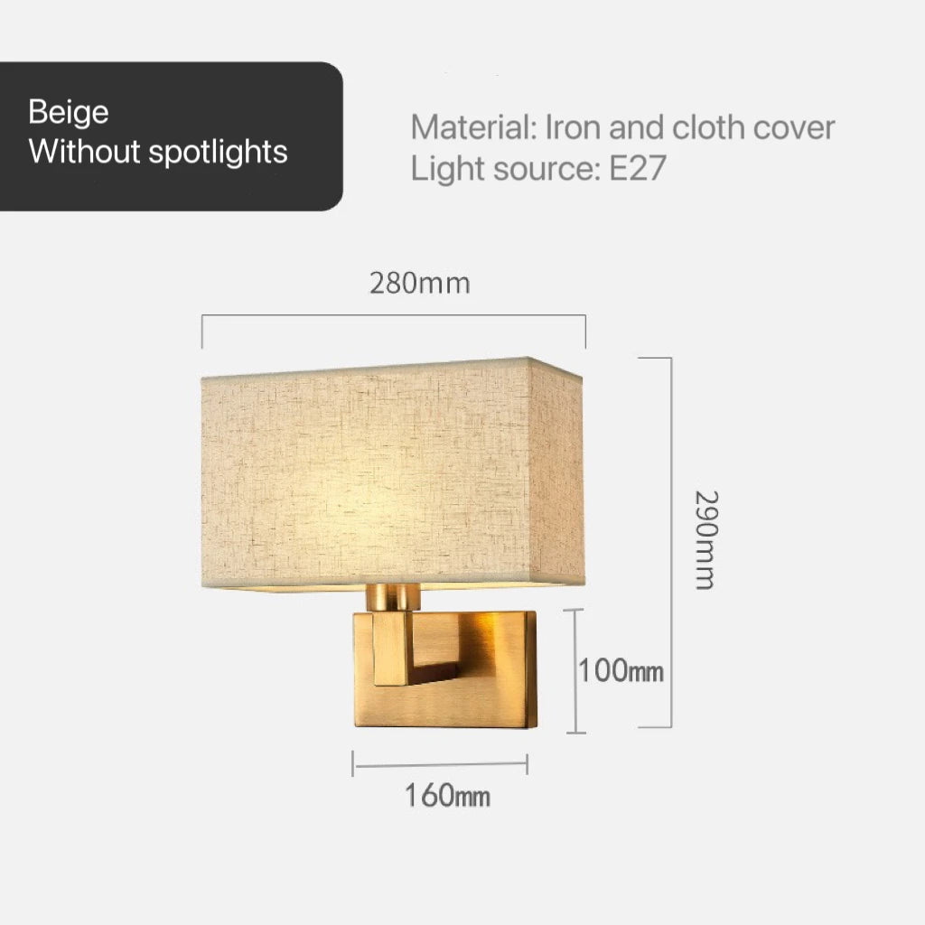 Modern Bedroom Bedside Hotel Wall Lamp Decoration Fabric Sconce Lights Reading Lighting Spotlight Simple Cotton Luminaire Indoor