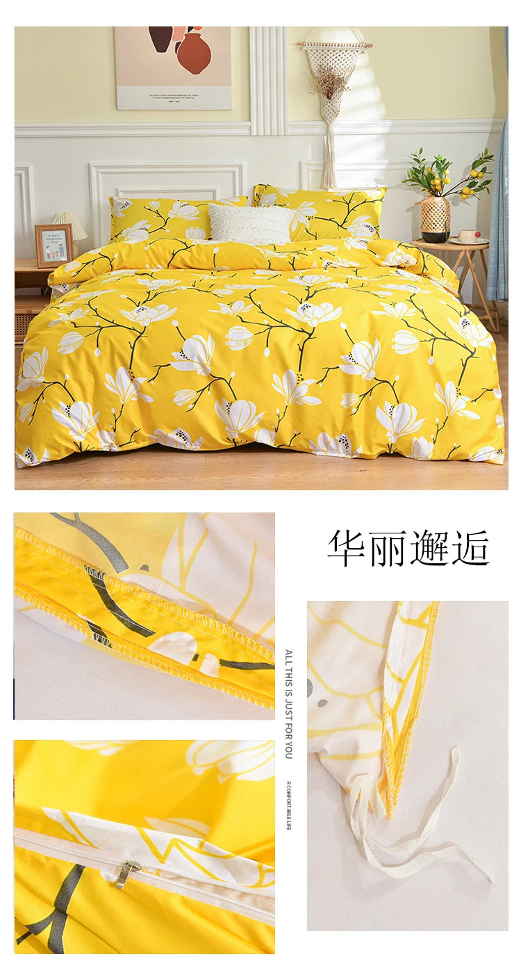 Black and White Bedding Set for Double Bed sabanas cama matrimonial Queen/King Comforter Sets Single Duvet Cover with Pillowcase