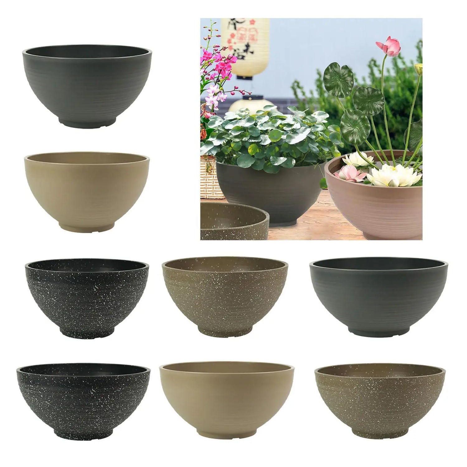 Garden Bowl Planter Water Plant Pot Multipurpose Practical Gift Ornament