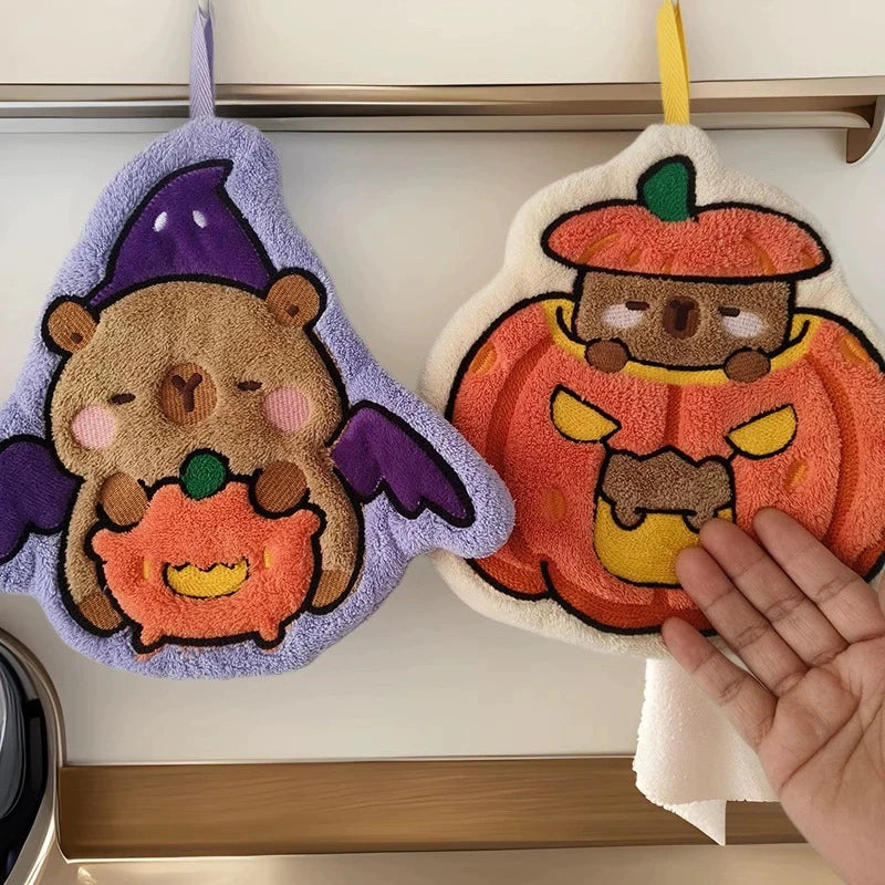 Hand Towel Absorbent Kitchen Towel Hand Cloth Bathroom Hand Cloth Cartoon Hand Towels Convenient Hanging Towel for Hand 핸드타올