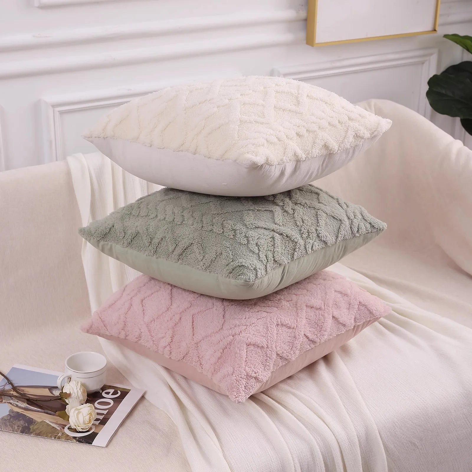 Kitinjoy Throw Pillow Covers 40x40 For Sofa Decro Soft Plush Cushion Covers 50x50cm Home And Decoration Luxury Throw Pillow Case