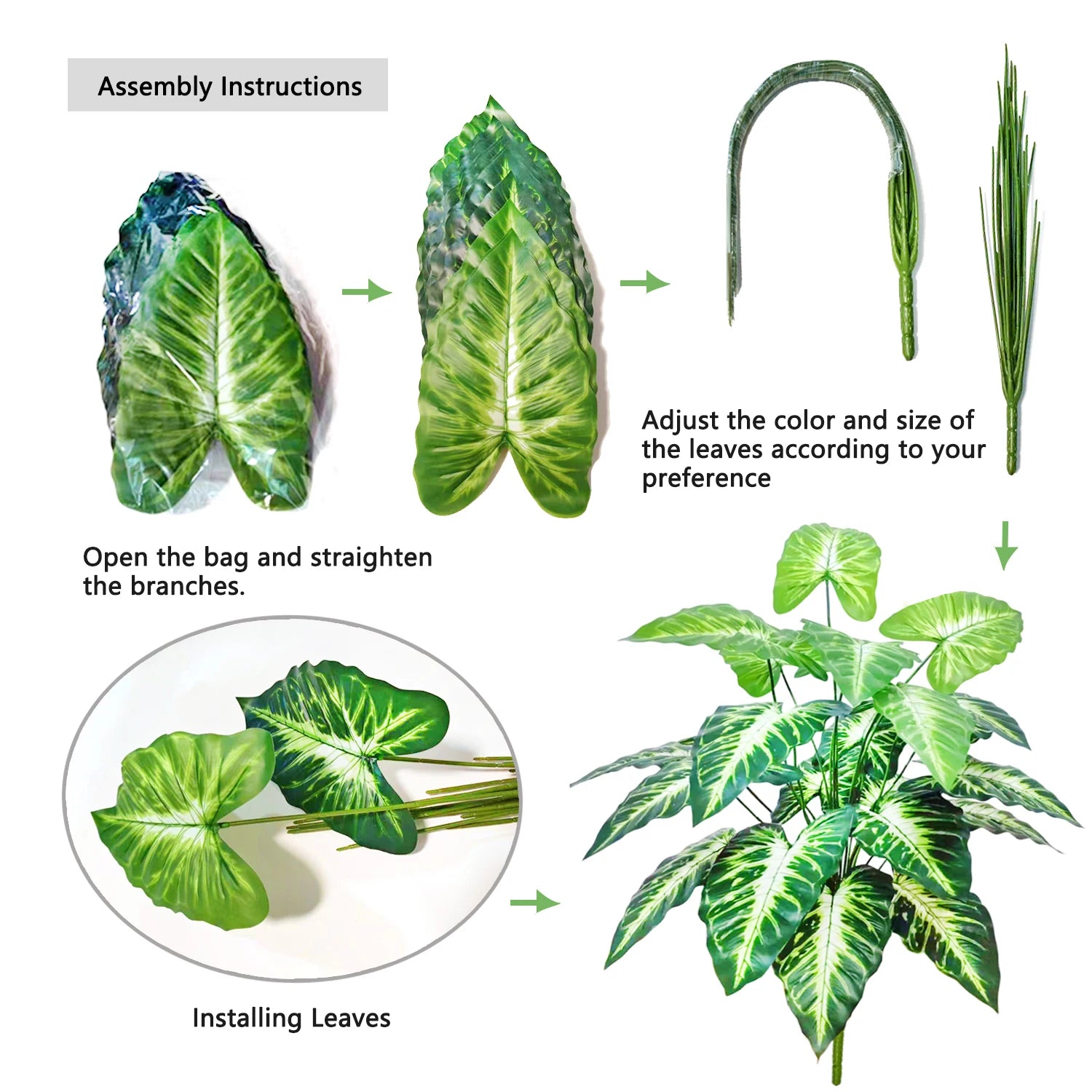 40-103cm /40.5in Artificial Monstera Plants Fake Palm Tree Plastic Turtle Leaves Green Tall Plants For Home Garden Room Decor