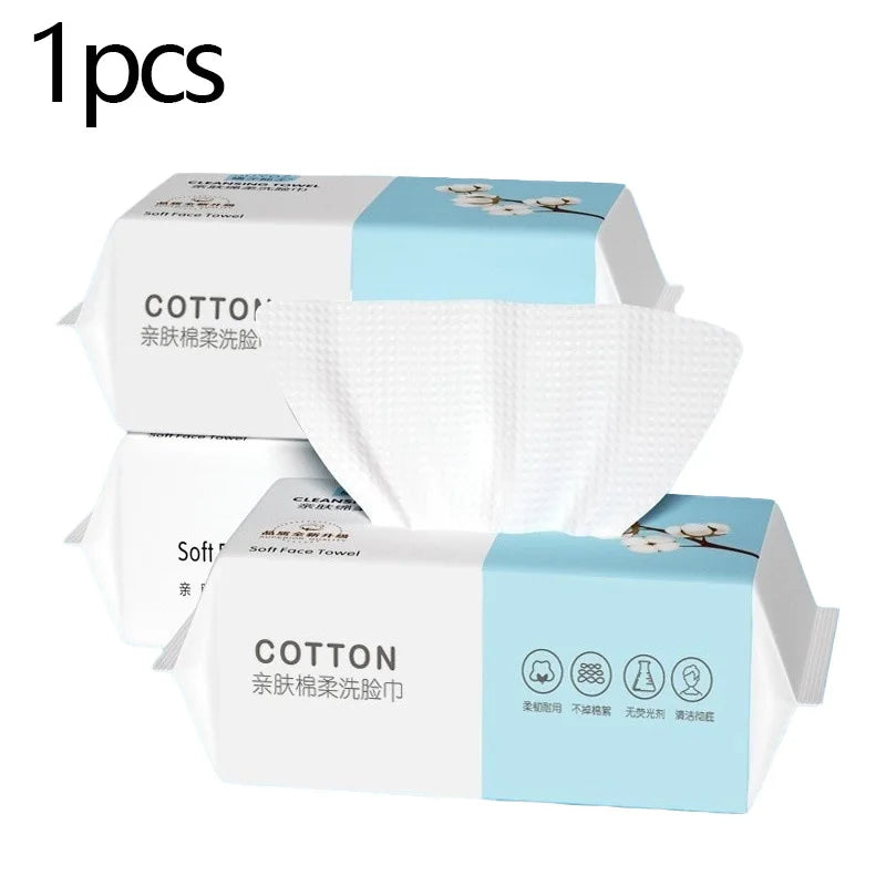 Extra Thick Cotton Disposable Face Towel Travel Cleaning Dry Wet Makeup Remover Pearl Cotton Reusable Cotton Soft Non-woven