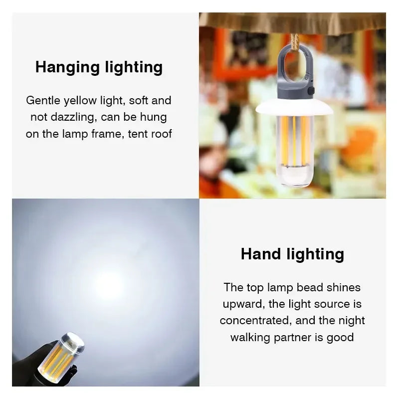 Rechargeable LED Portable Light Super Bright Flashlight Camping Light Work Light