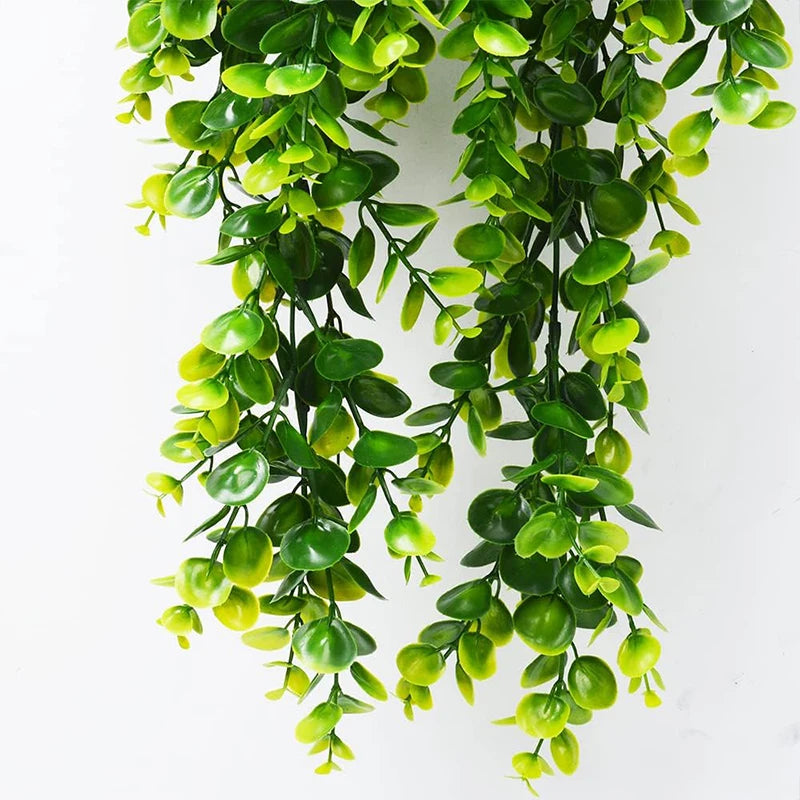 1/2PCS Artificial Hanging Plants Faux Eucalyptus Leaf Greenery Vine Outdoor UV Resistant Plastic Plants for Home Wedding Decor