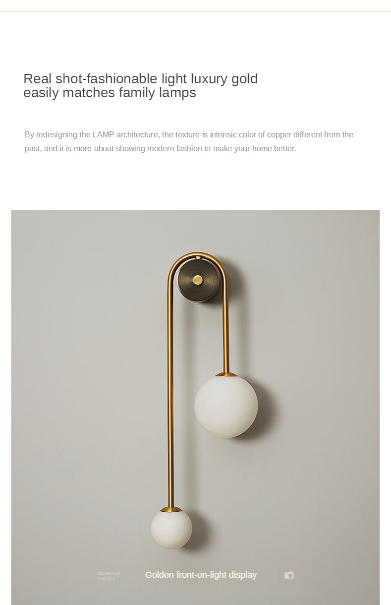 Modern Bedroom Bedside Wall Light Lamp Glass Ball  LED Gold Home Decor Living Room Corridor Interior Lighting Sconce Luminaire