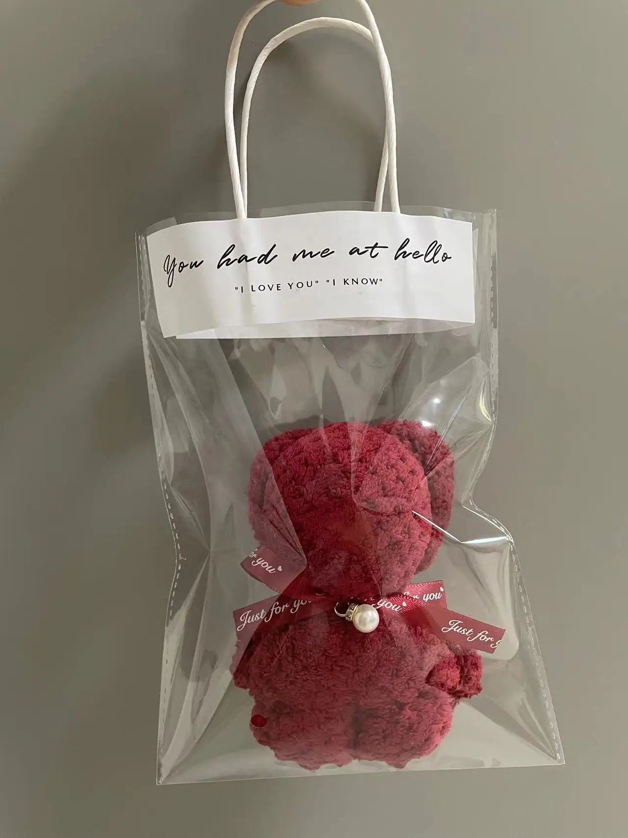 5pcs Little Bear Towels Wedding Companion Gifts Happy Gifts Happy Shop Small Square Towels Coral Velvet Towels