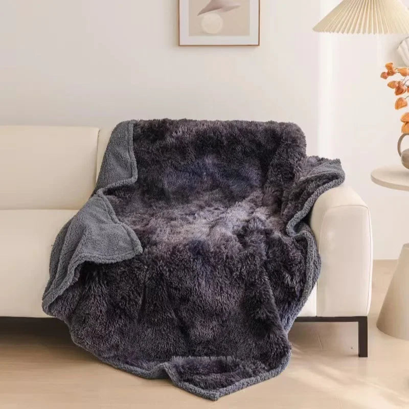 2025 New Luxury Rectangle Napping Blanket Waterproof Blankets for Couple, Throw Shaggy Warm Blankets Lovers Microfibre-Blanket
