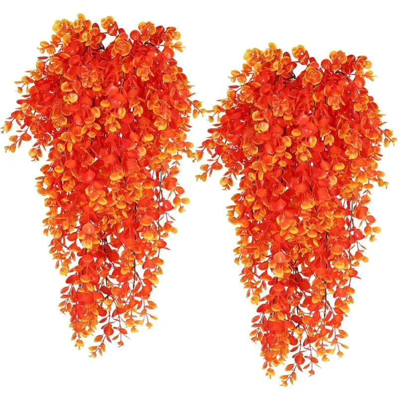 1/2PCS Artificial Hanging Plants Faux Eucalyptus Leaf Greenery Vine Outdoor UV Resistant Plastic Plants for Home Wedding Decor