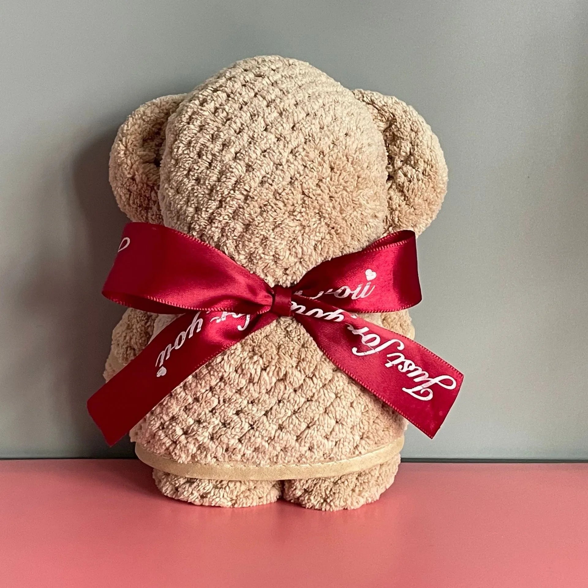 5pcs Little Bear Towels Wedding Companion Gifts Happy Gifts Happy Shop Small Square Towels Coral Velvet Towels