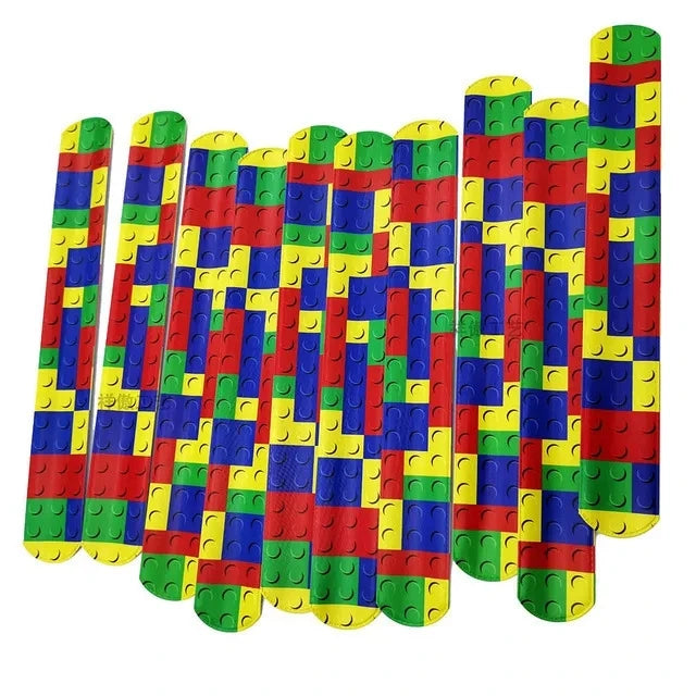 Building Block Tablecloth Theme Party Disposable Tableware Balloon Kid Boy and Girls Birthday Balloon Decor Baby Bath Products