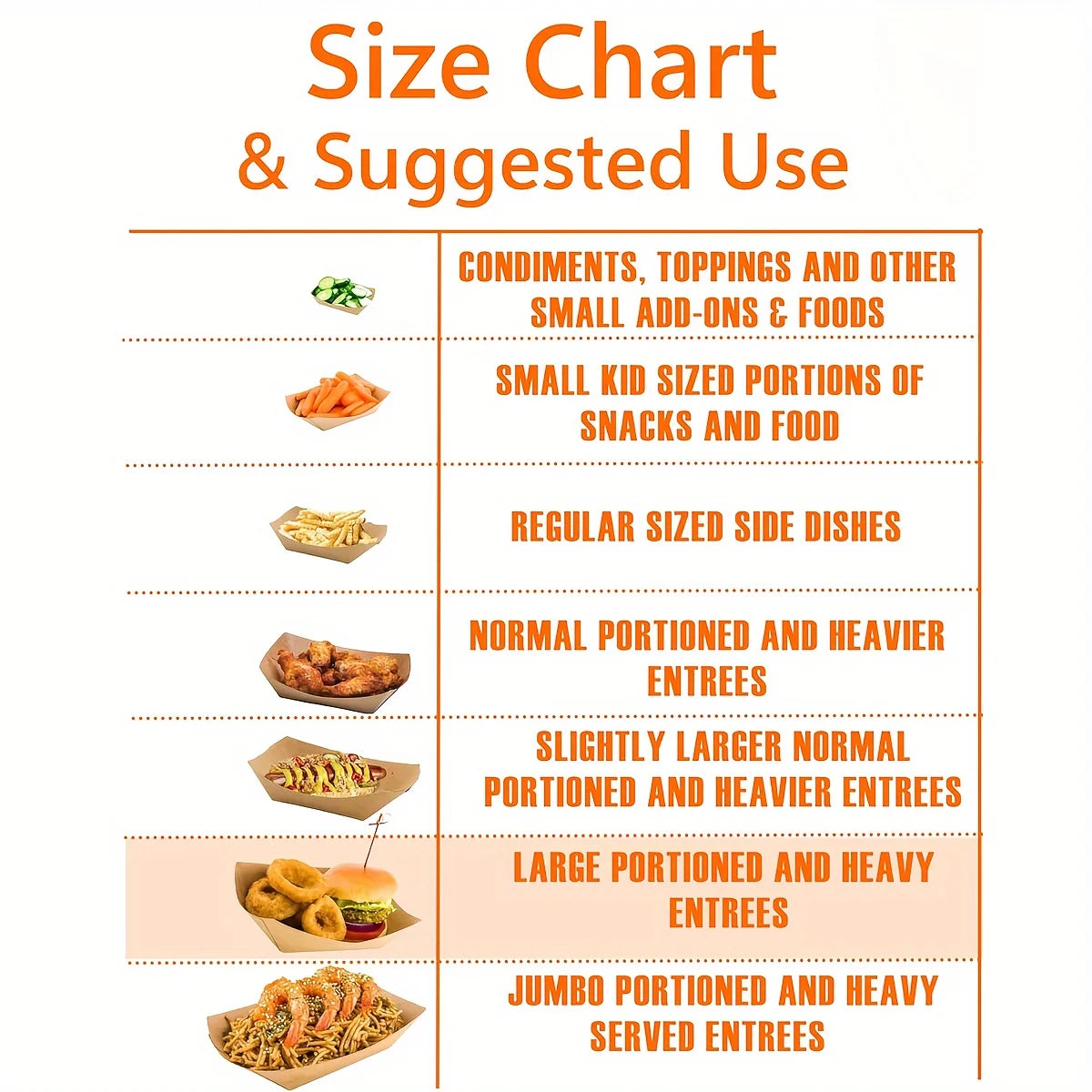 100pcs Kraft Paper Food Tray Heavy-duty Food Boat Trays Disposable Service Basket For Snacks Fries Tacos BBQ Party Tableware Set